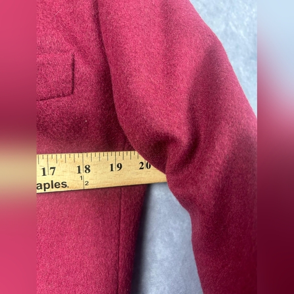 TALBOTS Burgundy Camel Hait Coat Blazer Woman Size 10 - Picture 7 of 9